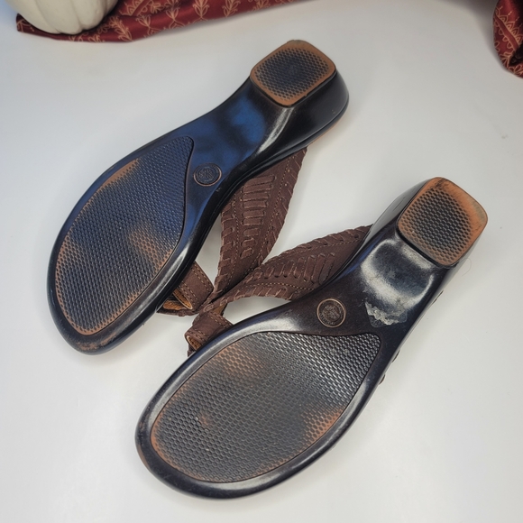 H. Aztec Made In Mexico Sandals Brown Leather Size 25 US8 - Picture 8 of 11